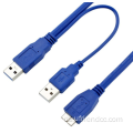 Splitter Micro USB-3.0-Kabel Dual USB-A-männliches Kabel